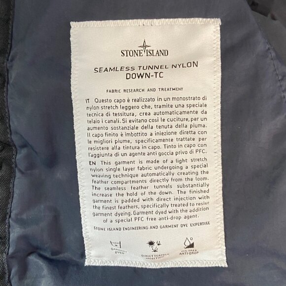 NWT Stone Island Seamless Tunnel Down-TC hooded jacket in Navy size XL - Picture 16 of 16